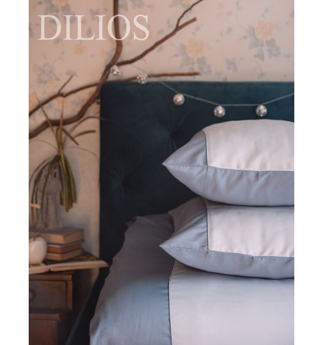 Луксозно двулицево спално бельо памучен сатен с паспел, СИВО, 3 части