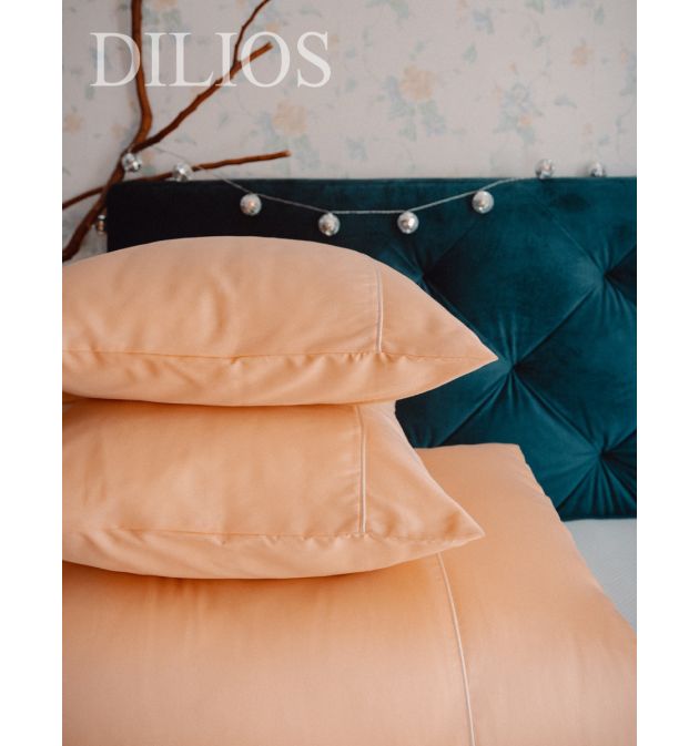 Луксозно спално бельо памучен сатен с паспел, ПРАСКОВА, 3 части