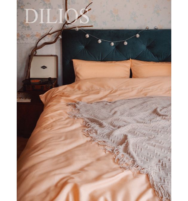 Луксозно спално бельо памучен сатен с паспел, ПРАСКОВА, 3 части