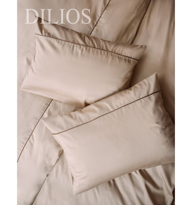 Луксозен единичен спален комплект от памучен сатен с паспел, ТАУПЕ  2 части