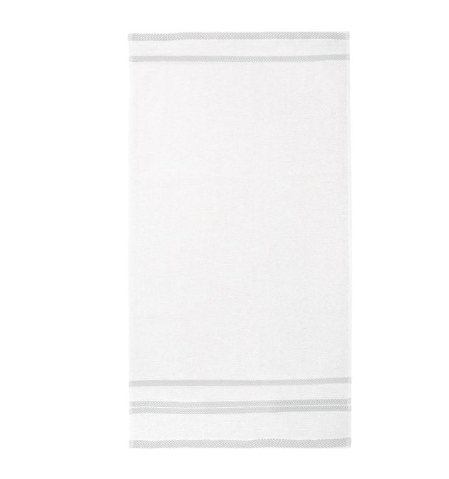Бяла Хавлиена Кърпа за Баня с Красив Кант - Кристал, 50/90 см.