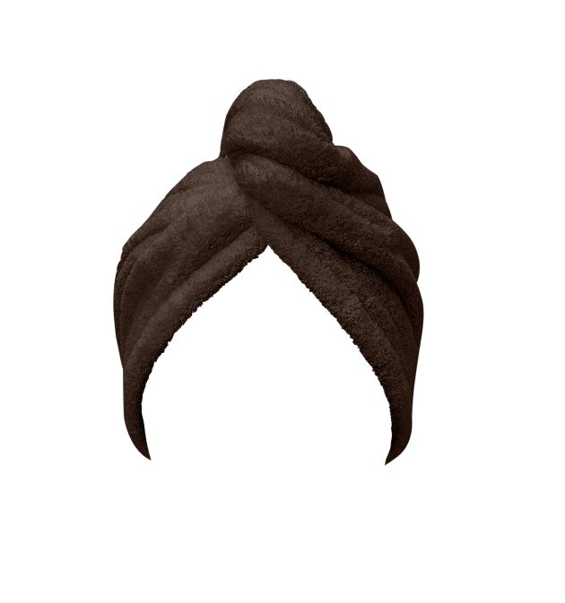 Хавлиена кърпа за глава, тип Тюрбан в кафяво - Кристал, размер 25/60 см.