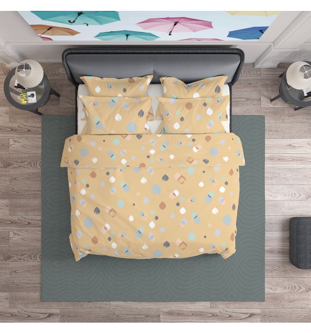 Спално Бельо в пастелни цветове Серена 2, двоен размер с два спални плика, 100% памук ранфорс