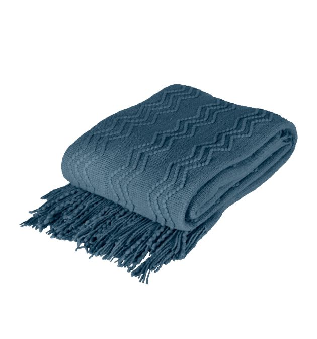 Плетено Одеяло Мерилин Синьо, 100% Акрил, 130/170 см.