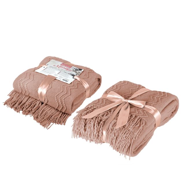 Плетено Одеяло Мерилин Розово, 100% Акрил, 130/170 см.
