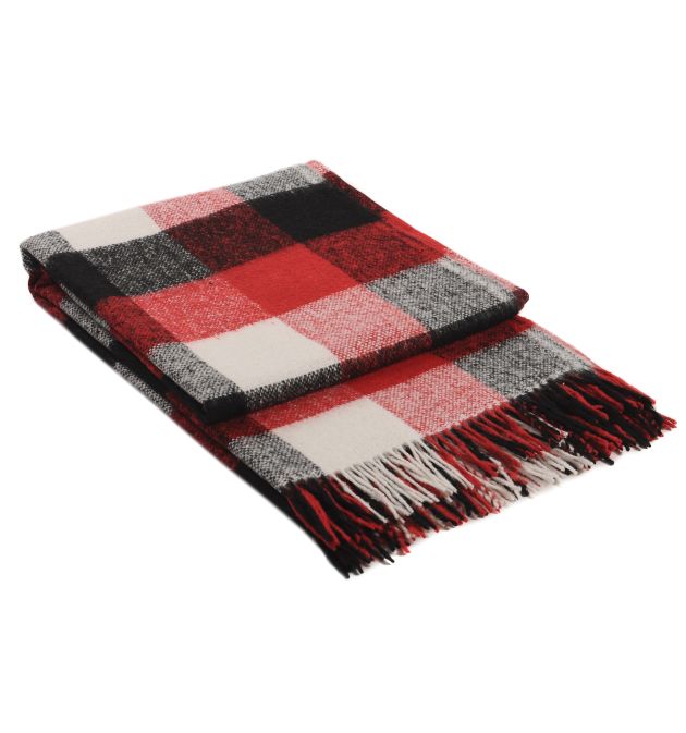 Одеяло в черно и червено с вълна, на квадрати - ПАЛЕРМО, размер 140/200 см