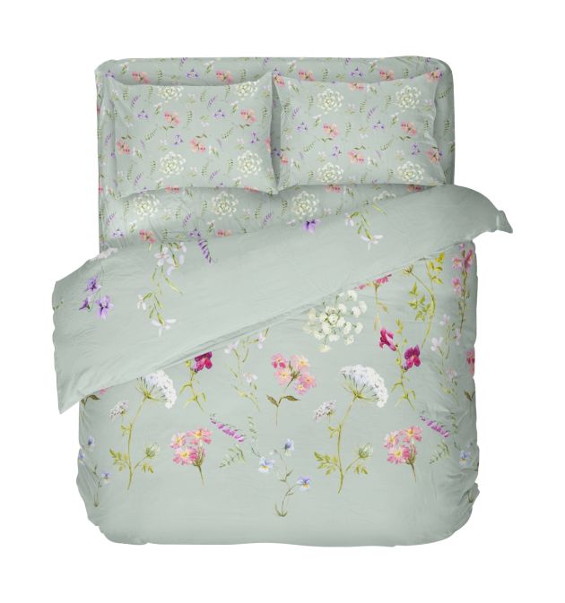 Спално бельо с пролетни цветя, Ботаника Минт, 4 части, Поликотън