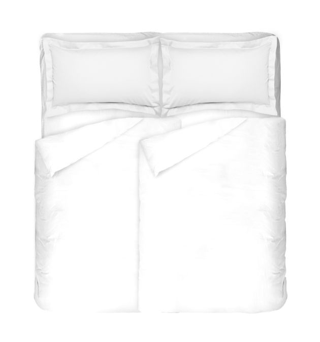 Бяло спално бельо, 100% памучен сатен, 5 части