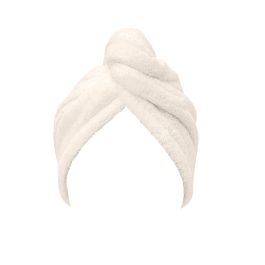 Хавлиена кърпа за глава, тип Тюрбан в екрю - Кристал, размер 25/60 см.