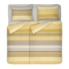 Памучно спално бельо в цвят Горчица ЛИОН DILIOS, Двоен Размер с Два Плика, ранфорс 