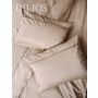 Луксозно спално бельо памучен сатен с паспел, ТАУПЕ, 3 части