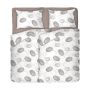 Двоен спален комплект в бял цвят на сиви камъни - ДЗЕН 2, С два спални плика, Семпъл и красив десен