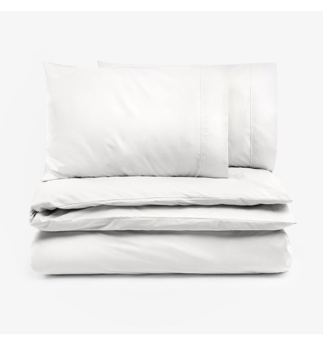 Спално бельо без долен чаршаф БЯЛО ПЕРКАЛ, 3 части main product photo