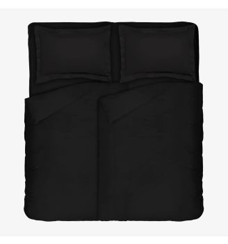 Черно луксозно спално бельо, 100% Памучен сатен, 5 части