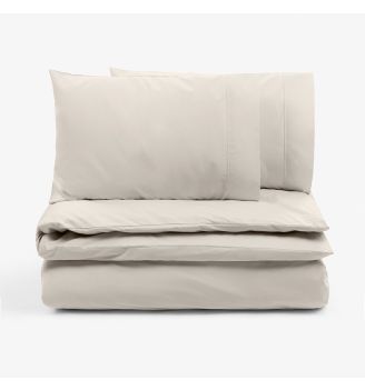 Спално бельо без долен чаршаф СВЕТЛО СИВ ПЕРКАЛ, 3 части