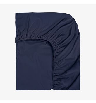 Чаршаф с ластик ДЕНИМ СИН, 100% памук ранфорс, 120/200/30 см