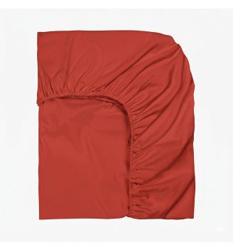 Чаршаф с ластик ЧЕРВЕНО, 100% памук ранфорс,120/200/30