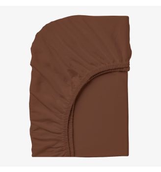 Чаршаф с ластик КАФЯВО, 120/200/25 см, памучен ранфорс
