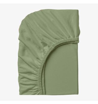 Чаршаф с ластик НОВО ЗЕЛЕНО, 160/200/25 см, памучен ранфорс