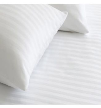 Хотелски чаршаф, 100% Памучен Сатен райе, 240/260