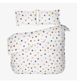 Спално бельо на точки БЕЗ долен чаршаф ДЖОЙ, 100% Памук Ранфорс, 3 части