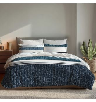 Двоен плик с калъфки КЕЙТА, 100% Памук Ранфорс, 3 части