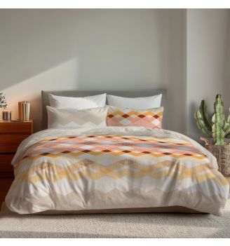 Двоен плик с калъфки МЕЙПЪЛ, 100% Памук Ранфорс, 3 части