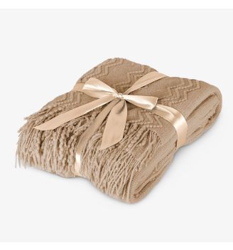 Плетено Одеяло 100% Акрил, 130/170 см, Мерилин БЕЖОВО