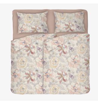 Спално Бельо на цветя ПЕРСИЯ, 100% Памук Ранфорс, 5 части