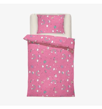 Бебешко спално бельо в розово ЕДНОРОГ 2, 100% Памук Ранфорс