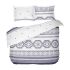 Спално бельо с шевици без долен чаршаф АСТРА в бяло и лилаво, 100% Памук Ранфорс, 3 части