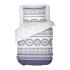 Спално бельо с шевици АСТРА в бяло и лилаво, 100% Памук Ранфорс, 3 части