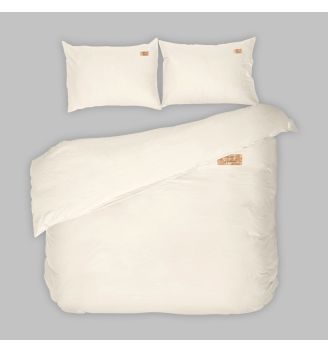 Памучно спално бельо без долен чаршаф НАТУРАЛ, 100% суров памук, 3 части